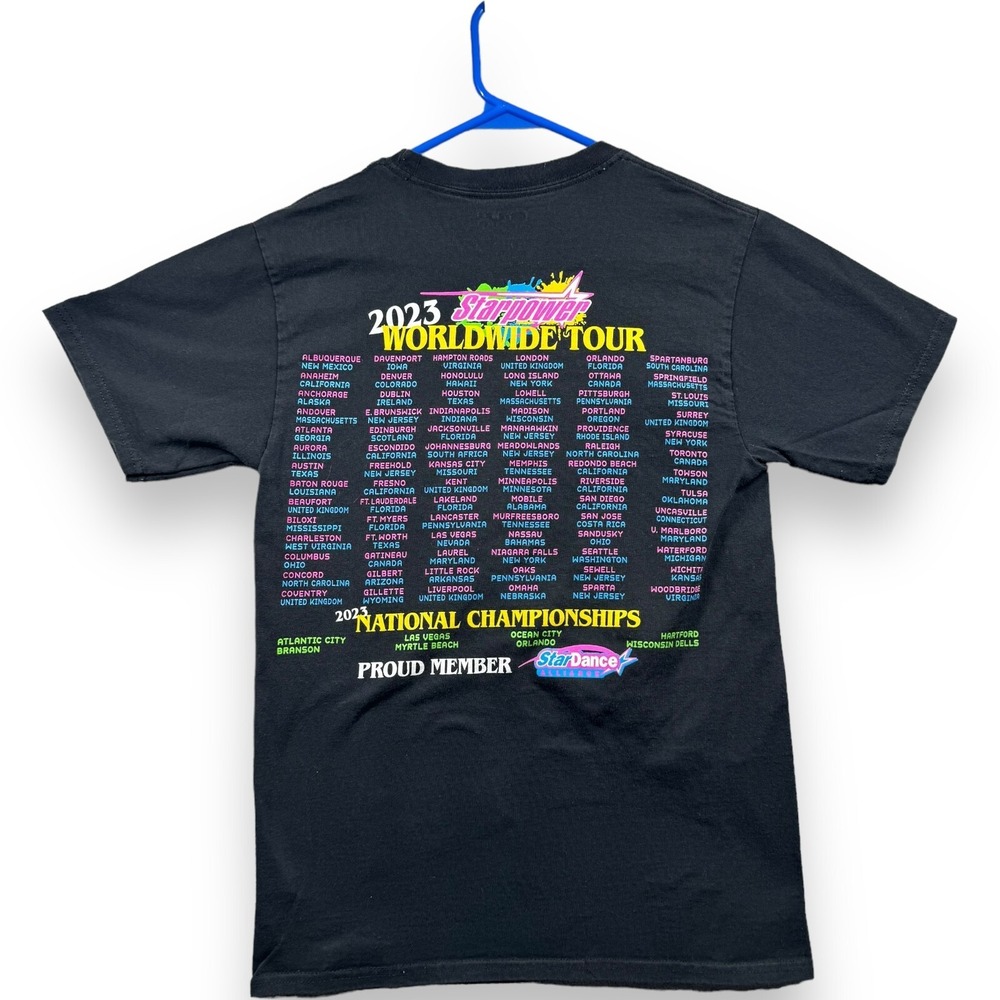Champion Mens Starpower 2023 World Wide Tour Graphic Print T-Shirt Black Small - Picture 7 of 8